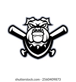 baseball team logo vector illustration bulldog head