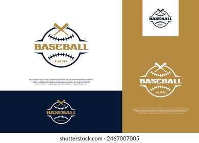Baseball team round badge logo design. Baseball team emblem logo