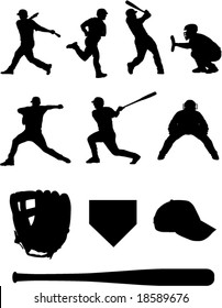 Baseball team silhouettes. Check out my portfolio for similar images.