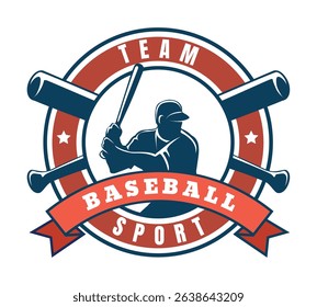 Baseball team sport emblem. Baseballs sport insignia isolated vector illustration
