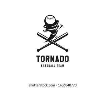 Baseball team sports logo vector. tornado symbol for baseball team