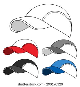 Baseball, tennis cap (side, front view) vector illustration isolated on white. You can change the color or you can add your logo easily.