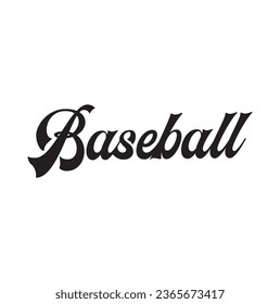 baseball text on white background.