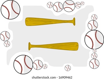 baseball themed frame border vector illustration