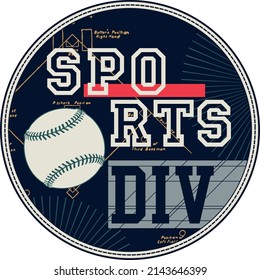 Baseball-Design, Vektorgrafik oder Badge-Design. Kann verwendet werden für Kinder T-Shirt-Druck, Kinder tragen, Poster, Wallpaper, Feiern, Gruß und Einladung.