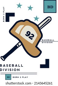 Baseball themed vector print design. Can be used for kids t-shirt print, kids wear, poster, wallpaper, celebration, greeting and invitation.