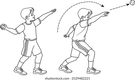The baseball thrown bounced vector illustration