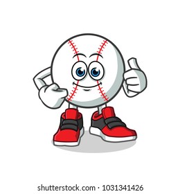 baseball  thumbs up mascot vector cartoon illustration