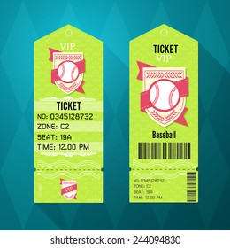 Baseball Ticket Design Template Retro Style