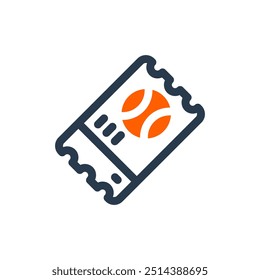 Baseball Ticket Sport Vector Icon Illustration