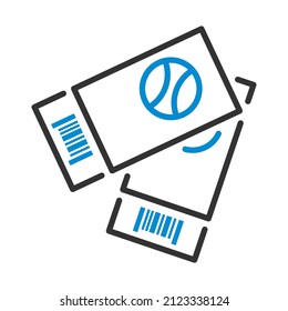 Baseball Tickets Icon. Editable Bold Outline With Color Fill Design. Vector Illustration.