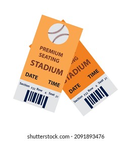 Baseball Tickets Icon. Flat Color Design. Vector Illustration.