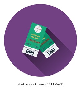 Baseball tickets icon. Flat color design. Vector illustration.