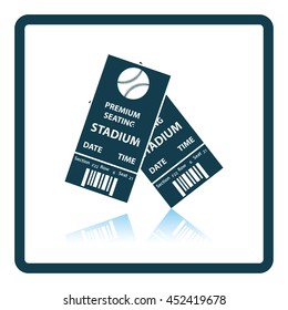 Baseball tickets icon. Shadow reflection design. Vector illustration.