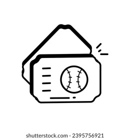 Baseball Tickets icon vector stock illustration