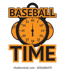 Baseball time t shirt design, vector file.