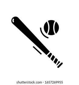 Baseball Tools schwarz Symbol, Concept Illustration, Vektorillustration flach Symbol, Glyph-Zeichen.