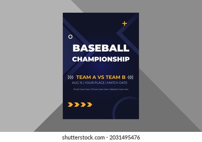 baseball tournament flyer design template. baseball sports event promotion flyer design. a4 template, brochure design, cover, flyer, poster, print-ready