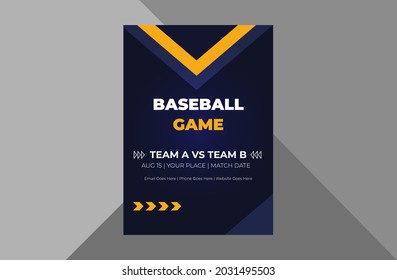 baseball tournament flyer design template. baseball sports event promotion flyer design. a4 template, brochure design, cover, flyer, poster, print-ready