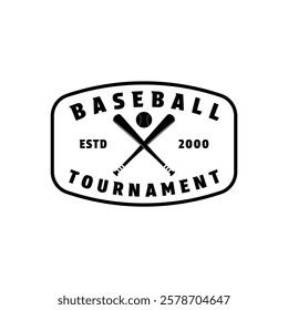 baseball tournament logo design concept vintage emblem style