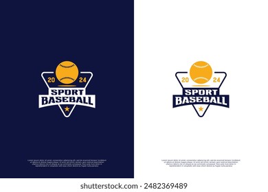Baseball tournament logo design with triangle emblem shape