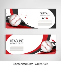 Baseball Tournament, Modern Sports Banner Vector Design.