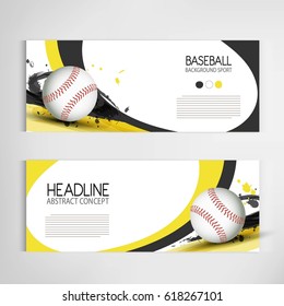 Baseball Tournament, Modern Sports Banner Vector Design.