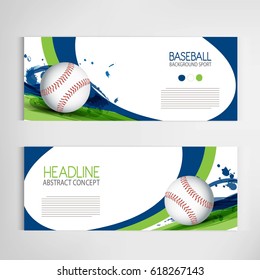 Baseball tournament, modern sports banner vector design.