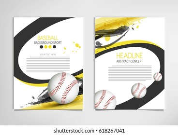 Baseball tournament, modern sports posters vector design.