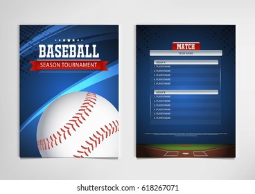Baseball tournament, modern sports posters vector design.
