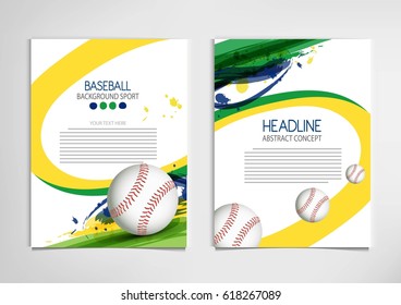 Baseball tournament, modern sports posters vector design.