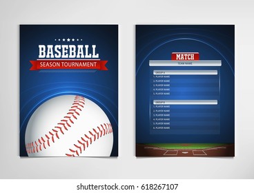 Baseball tournament, modern sports posters vector design.