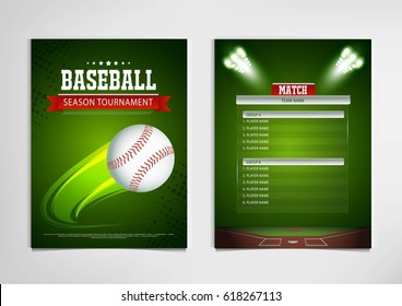 Baseball tournament, modern sports posters vector design.