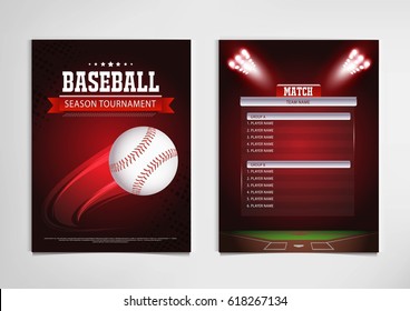 Baseball tournament, modern sports posters vector design.