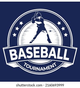 Baseball Tournament Simple Classic vintage Vector logo