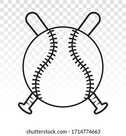 Baseball tournament vector line art icons for sports apps or website on a transparent background