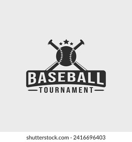 logotipo vintage del torneo de béisbol plantilla de ilustración vectorial icono diseño gráfico