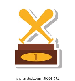 baseball trophy championship isolated icon vector illustration design
