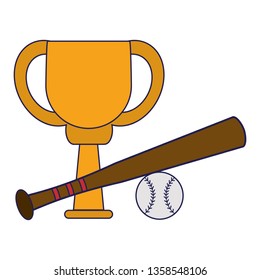 Baseball trophy cup championship blue lines