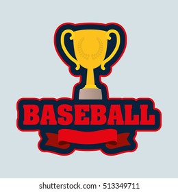 baseball trophy cup icon vector illustration graphic design