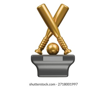 ícone de troféu de beisebol renderização de ilustração 3d