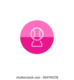 Baseball trophy icon in flat color circle style. Sport champion winner team prize