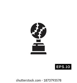 Baseball Trophy Icon. Baseball Silhouette Sign logo vector