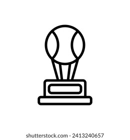 Baseball Trophy Outline Icon Vector Illustration