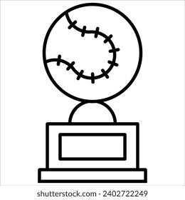 Baseball Trophy, premium award icon in line style. High quality outline symbol of achievement