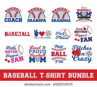 Baseball T-Shirt Bundle, Baseball Mom Bundle, Softball Shirt Bundle, Game Day, Baseball Quote, Cut File For Cricut And Silhouette
