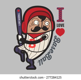 Baseball t-shirt graphics, Old pople player