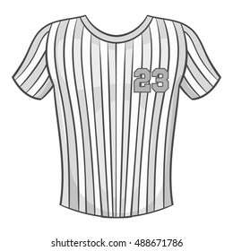 Baseball t-shirt icon in black monochrome style isolated on white background. Clothing symbol vector illustration