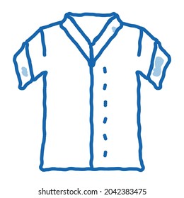 Baseball T-shirt sketch icon vector. Hand drawn blue doodle line art Baseball T-shirt isometric sign. isolated symbol illustration