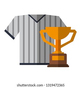 Baseball tshirt sport wear with trophy cup